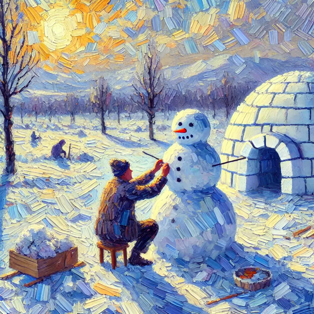 Build a igloo and a big snowman