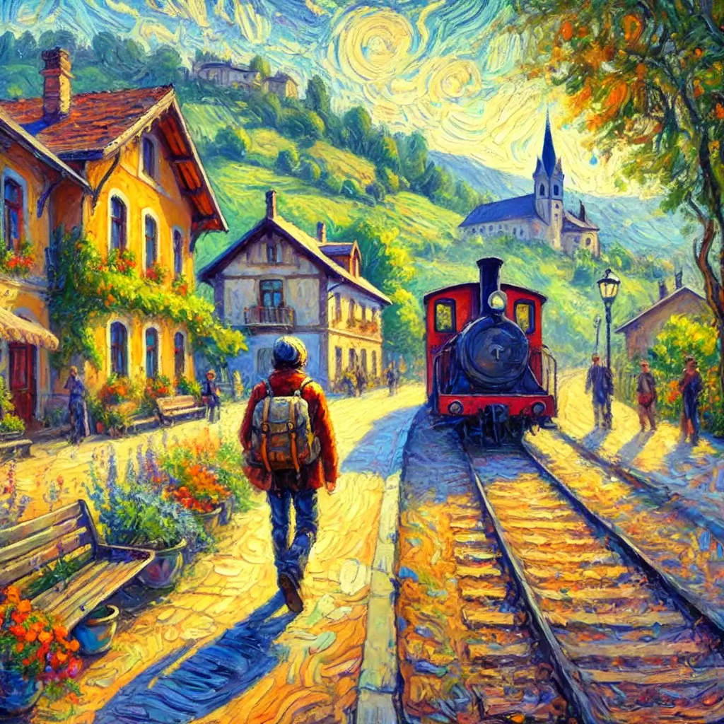 Get on a train and stop at a random location to explore